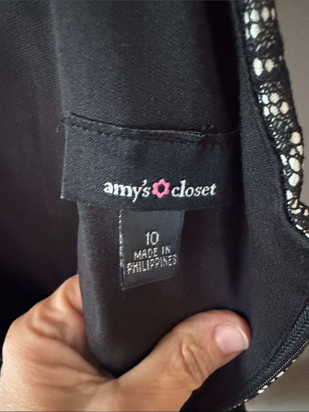 Amy's Closet Black and White Lace Bodice Formal Dress - Picture 3 of 5